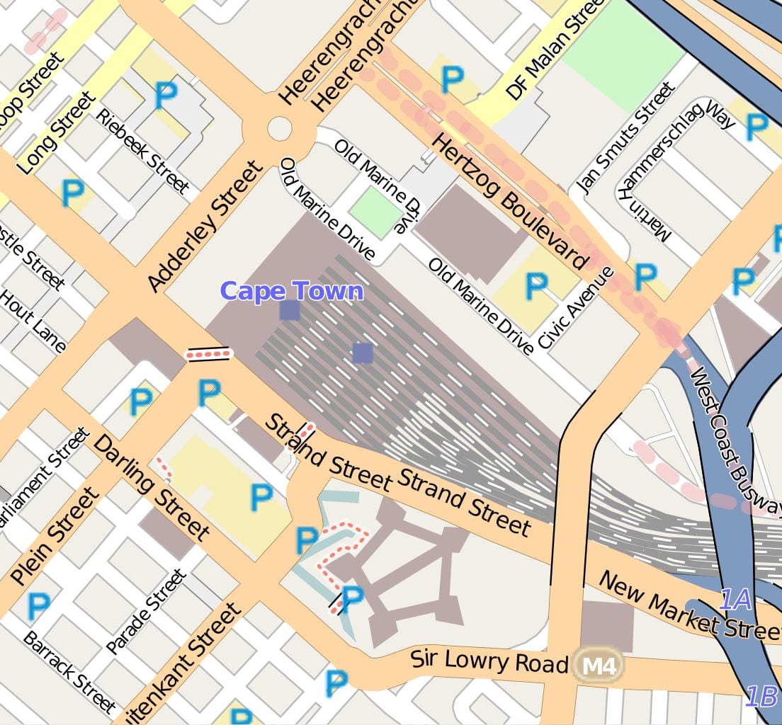 քարտեզ Баррак street Քեյփթաունի