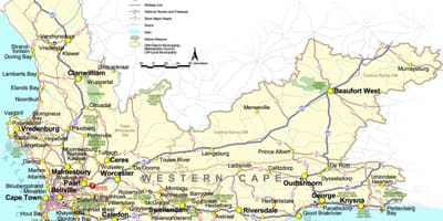 Քարտեզ կաբո Հարավային Աֆրիկայում